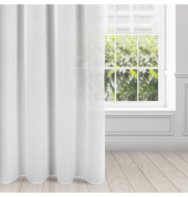 Hotová záclona SANDRA bílá - na pásce