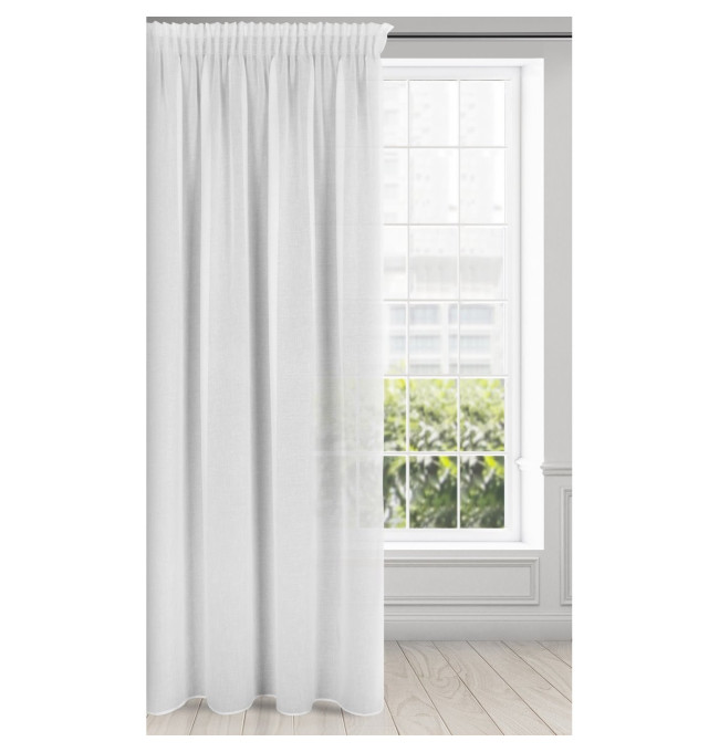 Hotová záclona SANDRA bílá - na pásce