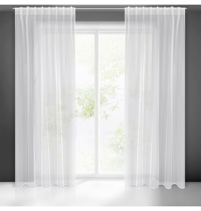 Hotová záclona TONIA bílá - na pásce