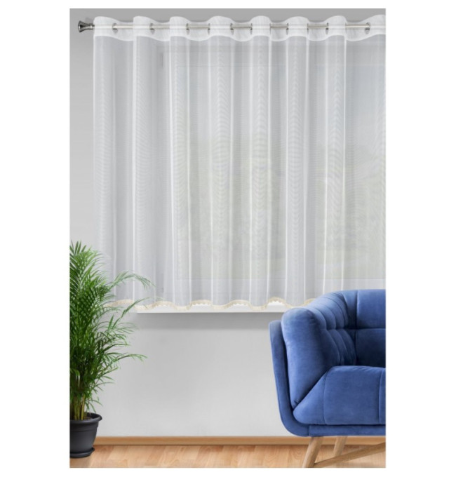 Hotová záclona VIVIAN bílo-zlatá - na průchodkách