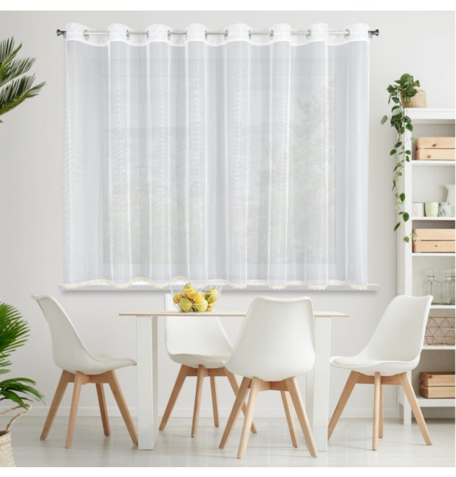 Hotová záclona VIVIAN bílo-zlatá - na průchodkách