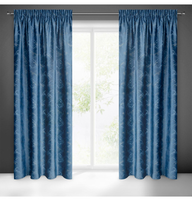 Hotový závěs ADRIA modrý - na pásce