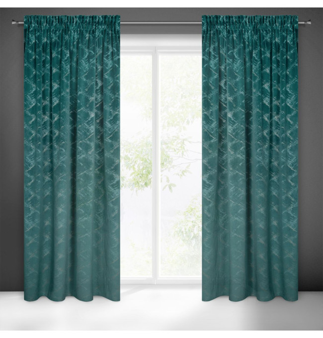 Hotový závěs ADRIA tyrkysový - na pásce