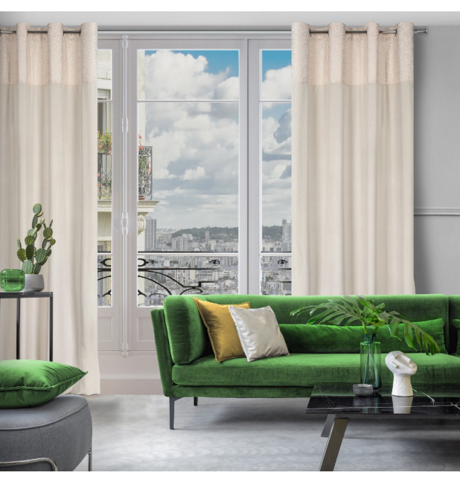 Hotový závěs AGNES krémový - na průchodkách