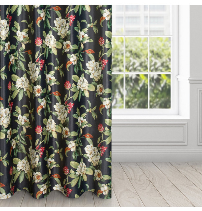 Hotový závěs ALEA černo-olivový - na průchodkách