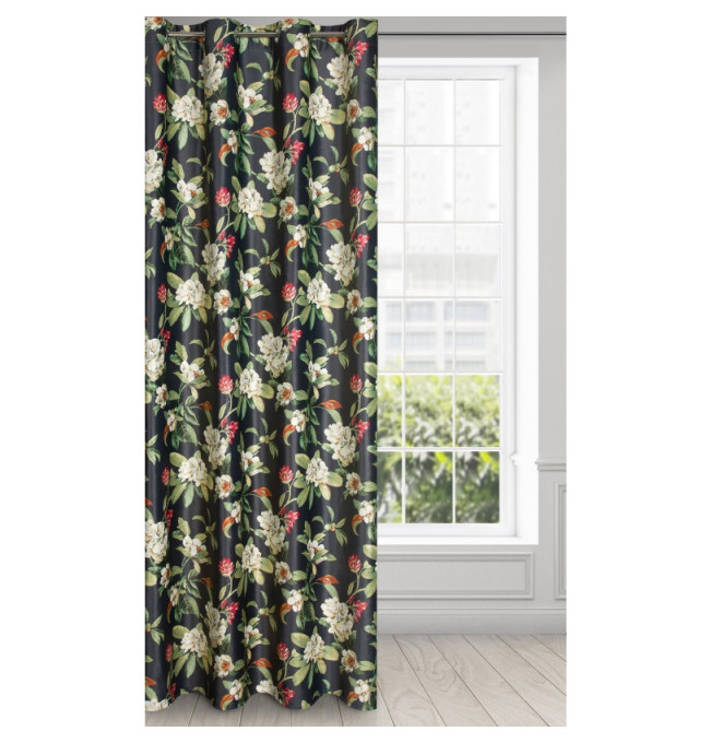 Hotový závěs ALEA černo-olivový - na průchodkách