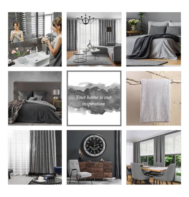 Hotový závěs AMARI šedý - na průchodkách