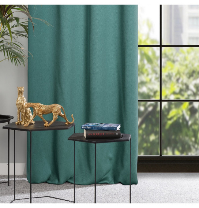 Hotový závěs AMARO tmavě tyrkysový - na průchodkách