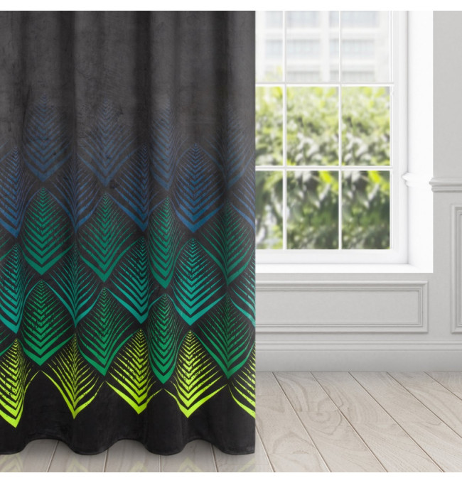 Hotový závěs ANGELINA tyrkysový - na průchodkách