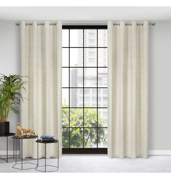 Hotový závěs ARETA krémový - na průchodkách