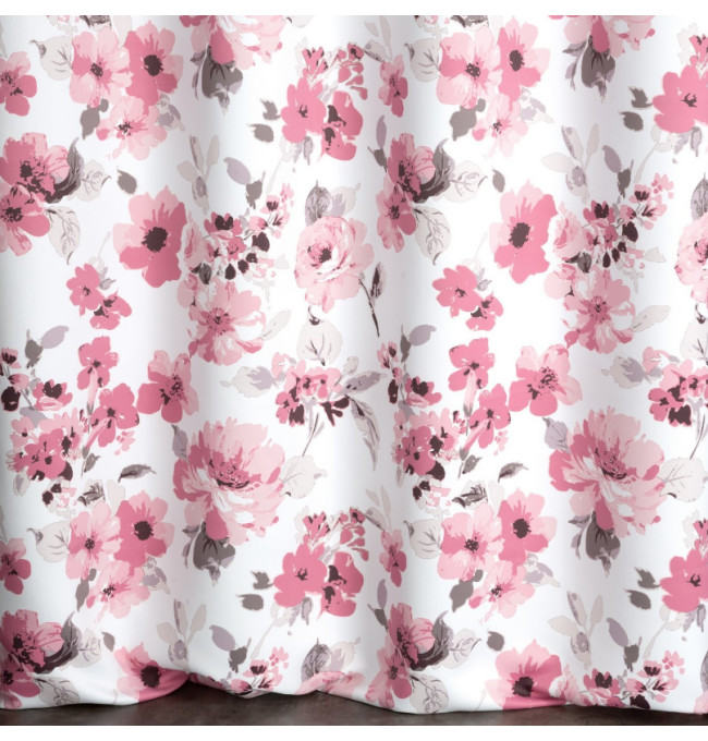 Hotový závěs CAREN růžový - na průchodkách