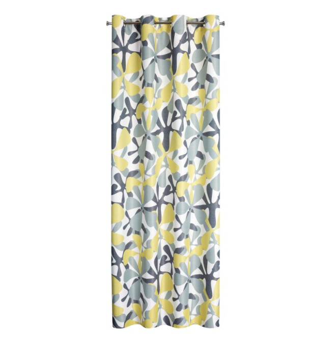 Hotový závěs DORIN hořčičný - na průchodkách