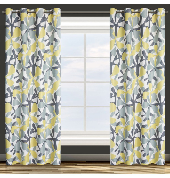 Hotový závěs DORIN hořčičný - na průchodkách