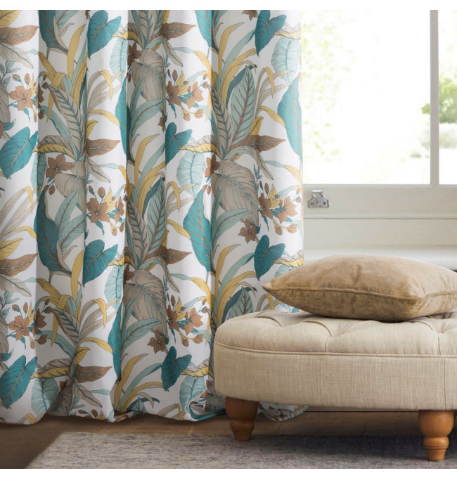 Hotový závěs EREM tyrkysový - na průchodkách