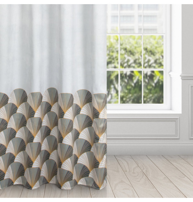 Hotový závěs GINA stříbrný - na průchodkách