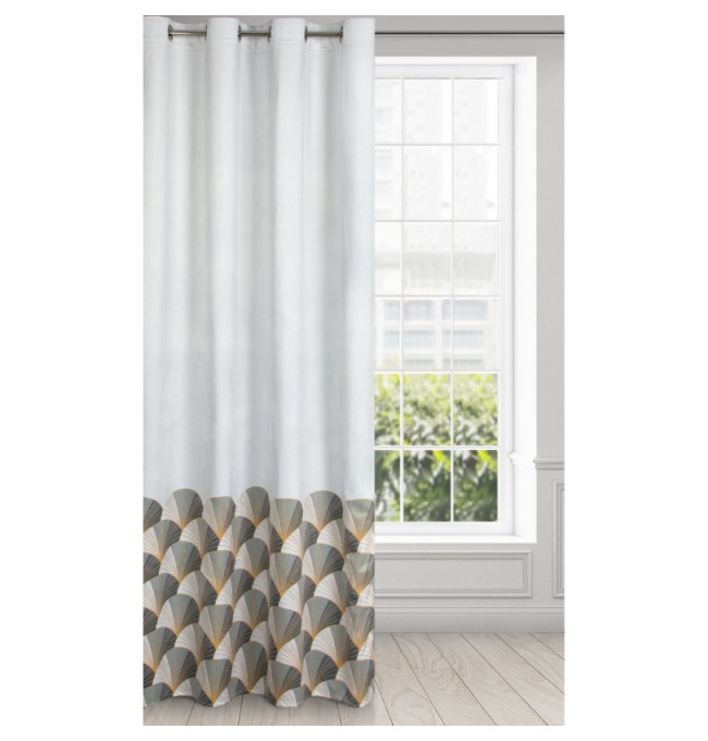 Hotový závěs GINA stříbrný - na průchodkách