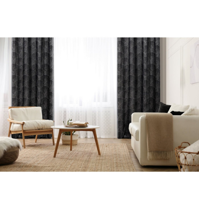 Hotový závěs GOJA černý - na průchodkách