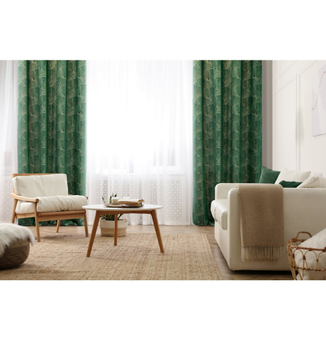 Hotový závěs GOJA tmavě zelený - na průchodkách