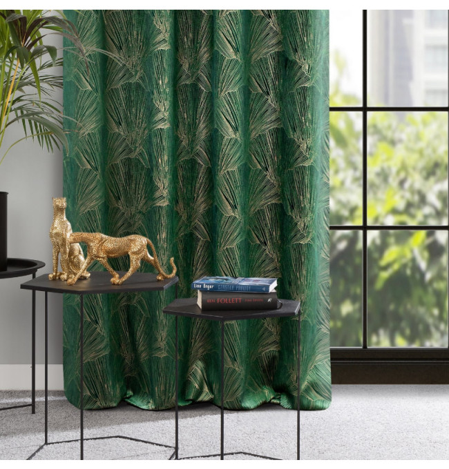 Hotový závěs GOJA tmavě zelený - na průchodkách