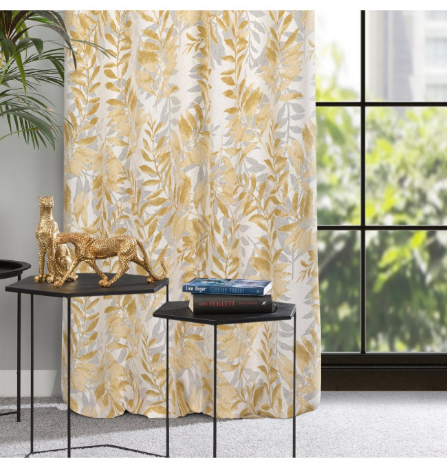 Hotový závěs HARIET hořčicový - na průchodkách