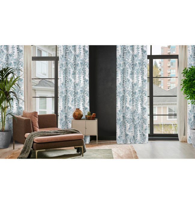 Hotový závěs HARIET modrý - na průchodkách