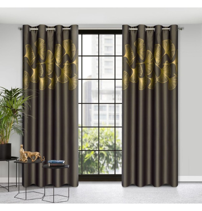 Hotový závěs HARMONY hnědý - na průchodkách