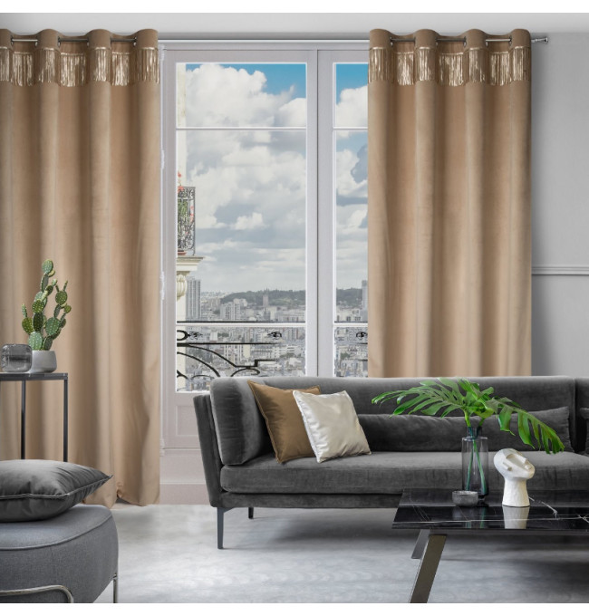 Hotový závěs JASPER béžový - na průchodkách