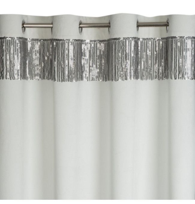 Hotový závěs JASPER bílo-stříbrný - na průchodkách