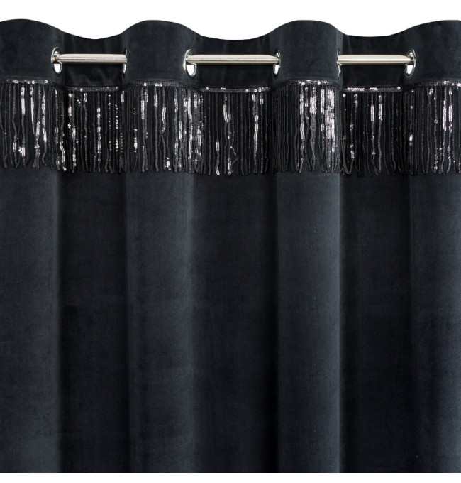 Hotový závěs JASPER černý - na průchodkách