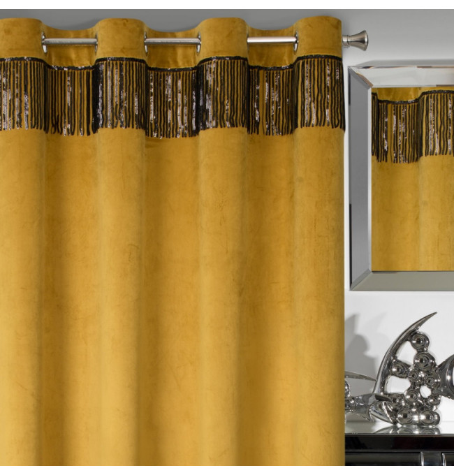 Hotový závěs JASPER medový - na průchodkách