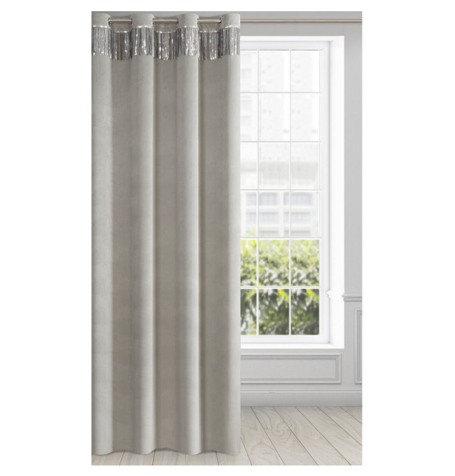 Hotový závěs JASPER stříbrný - na průchodkách