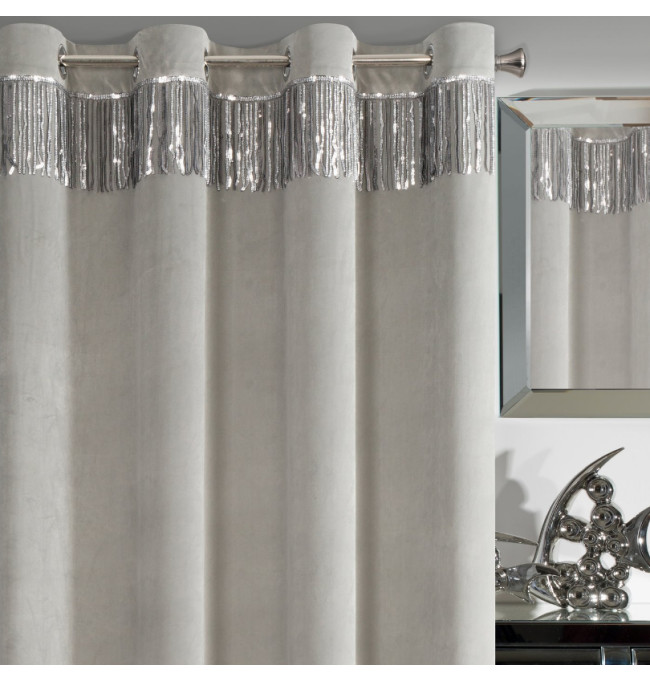 Hotový závěs JASPER stříbrný - na průchodkách