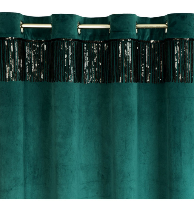 Hotový závěs JASPER tmavě tyrkysový - na průchodkách