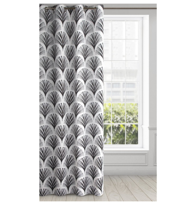 Hotový závěs KARIN černo-bílý - na průchodkách