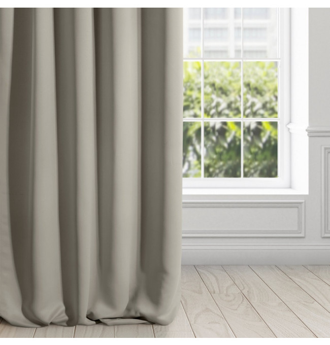 Hotový závěs LOGAN tmavě béžový - na pásce