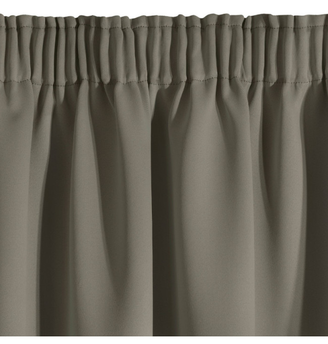 Hotový závěs LOGAN tmavě béžový - na pásce