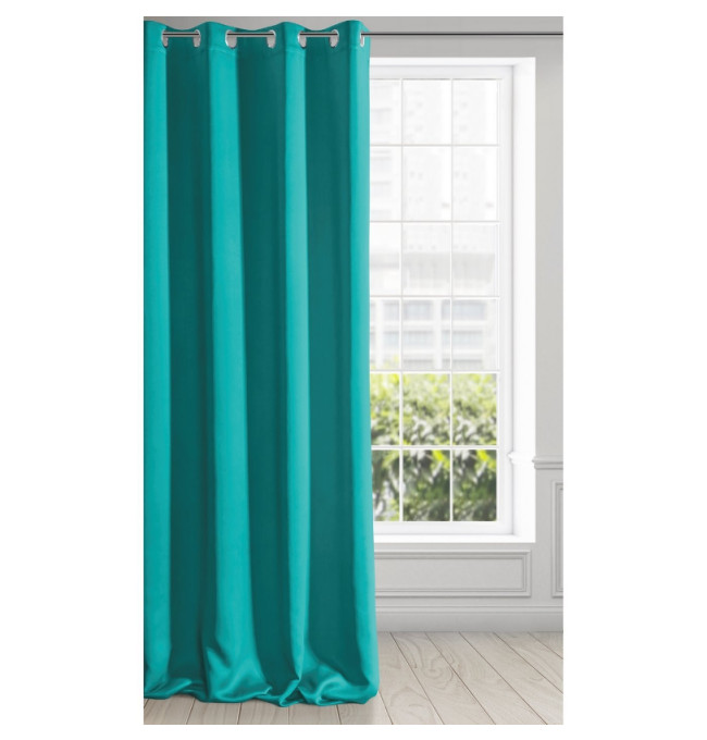 Hotový závěs LOGAN tyrkysový - na průchodkách