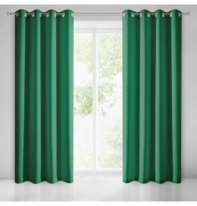 Hotový závěs LOGAN zelený - na průchodkách