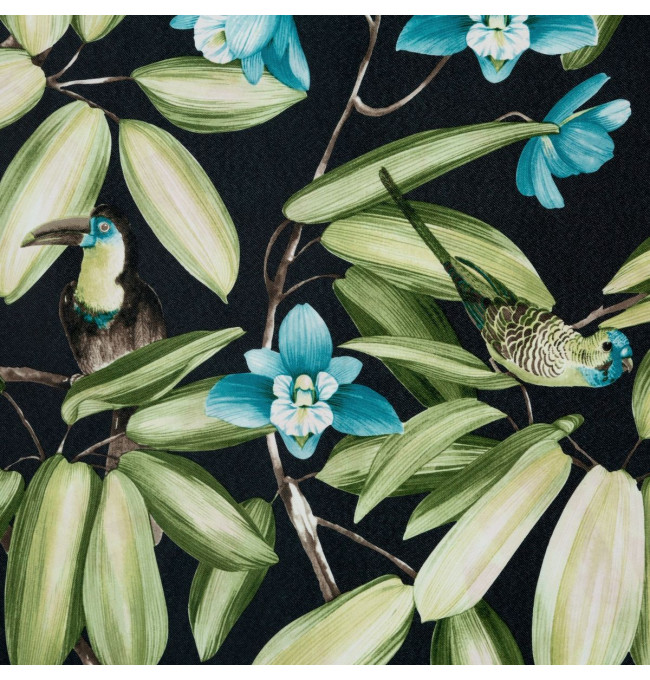 Hotový závěs LONI černo-zelený - na průchodkách