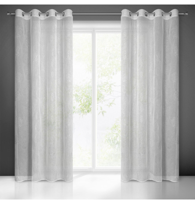 Hotový závěs LORI bílo-stříbrný - na průchodkách