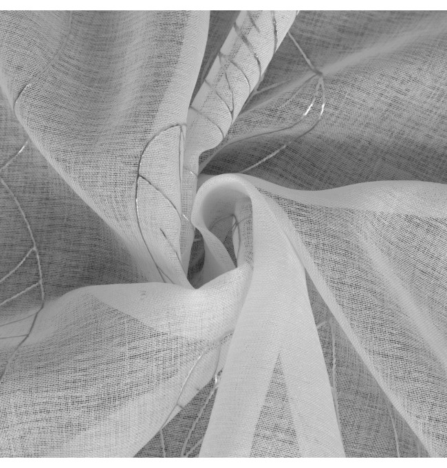 Hotový závěs LORI bílo-stříbrný - na průchodkách