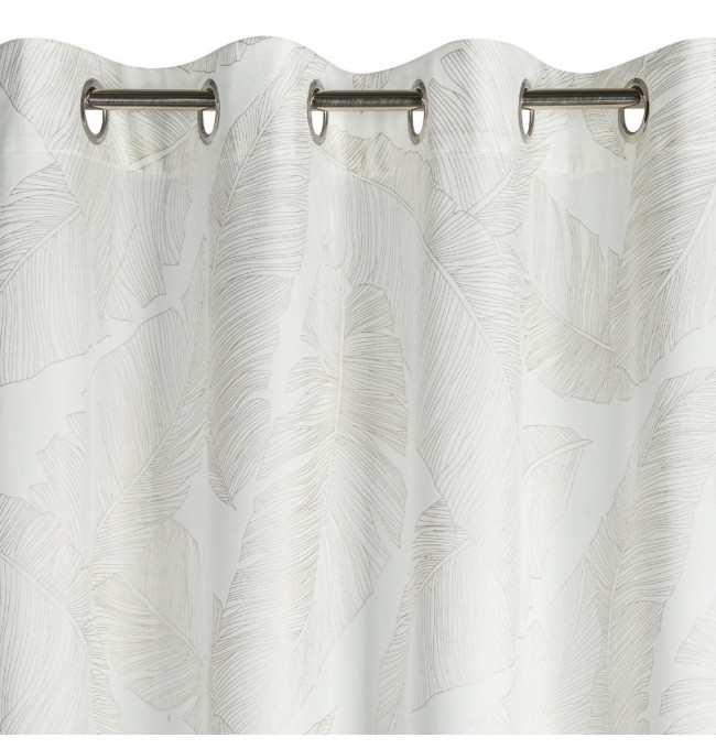 Hotový závěs LUNA 2 bílý / šampaňské - na průchodkách