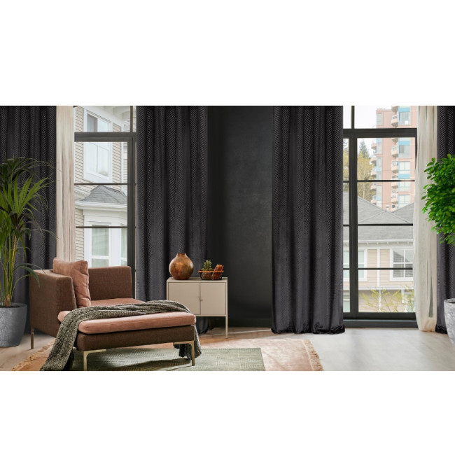 Hotový závěs LUSSI černý - na průchodkách