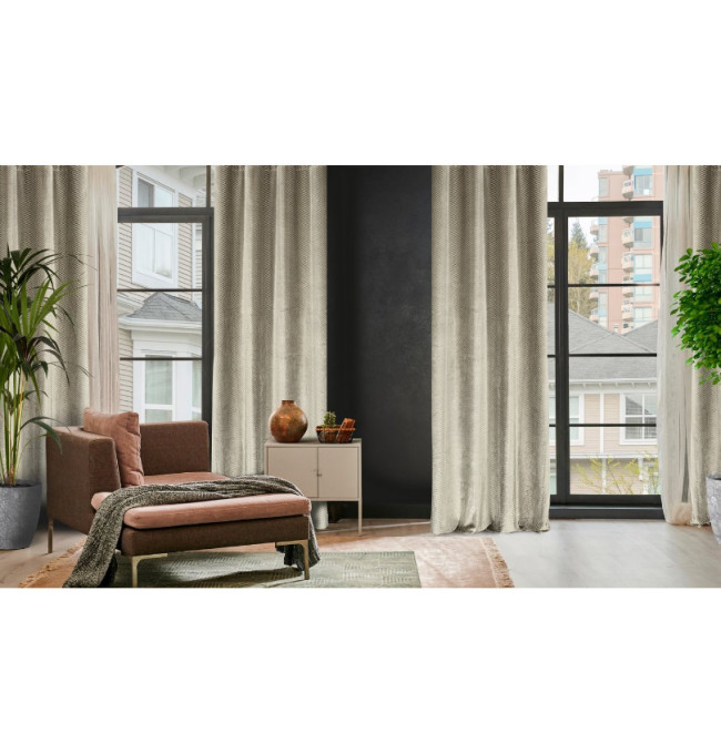 Hotový závěs LUSSI tmavě béžový - na průchodkách