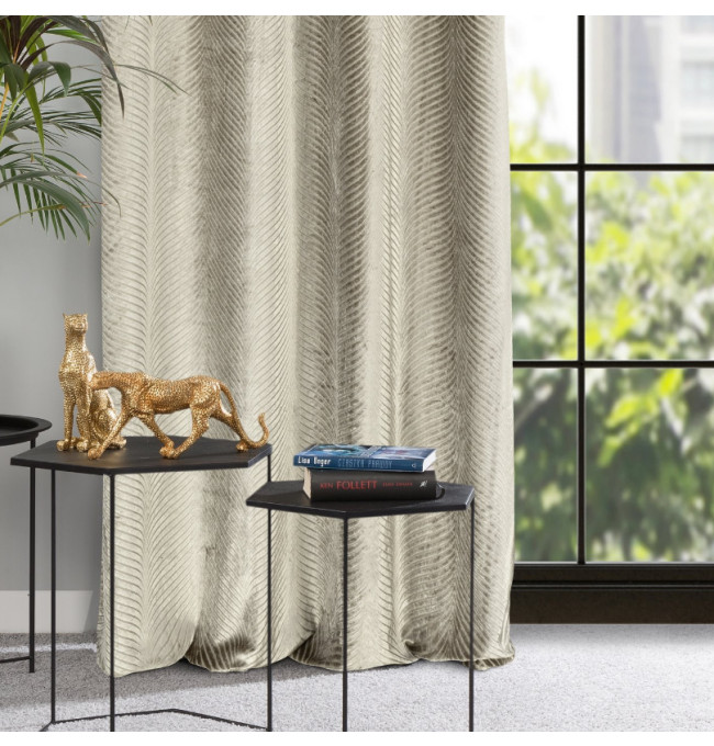 Hotový závěs LUSSI tmavě béžový - na průchodkách