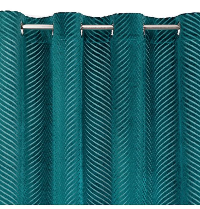 Hotový závěs LUSSI tmavě tyrkysový - na průchodkách