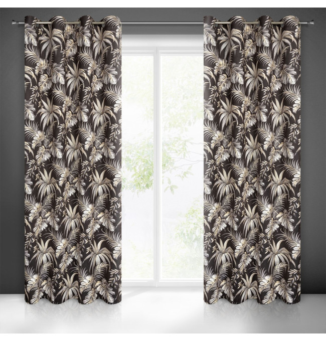 Hotový závěs MAGI černo-béžový - na průchodkách