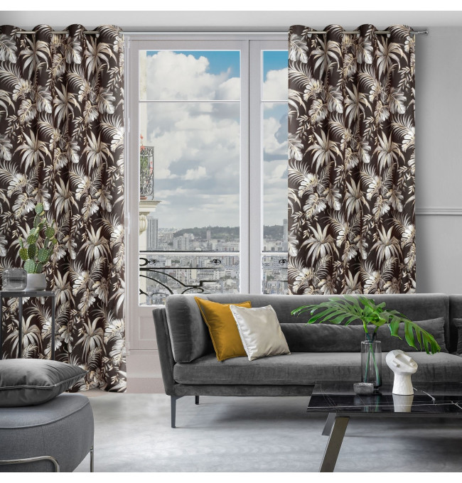 Hotový závěs MAGI černo-béžový - na průchodkách