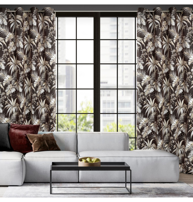 Hotový závěs MAGI černo-béžový - na průchodkách