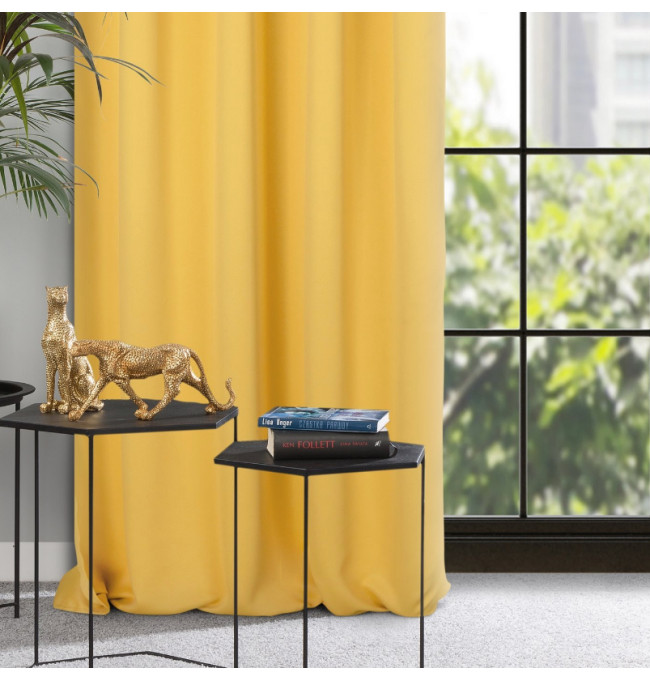 Hotový závěs MILAN hořčičný - na pásce